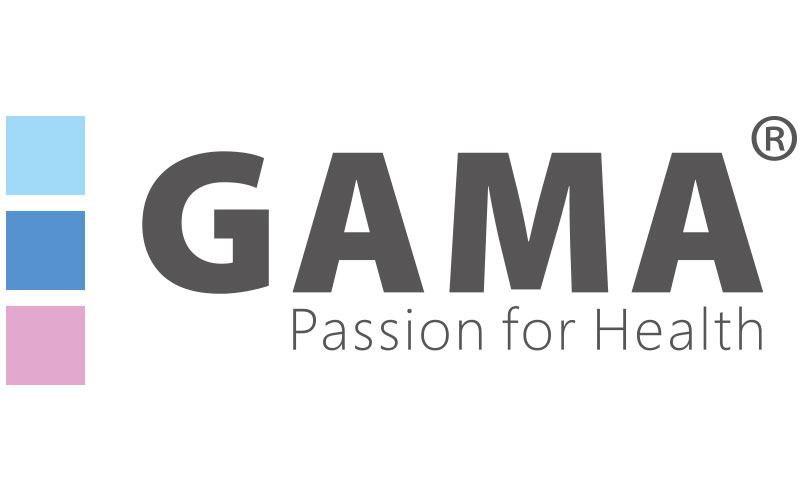 Gama trade logo. New England Biolabs logo.
